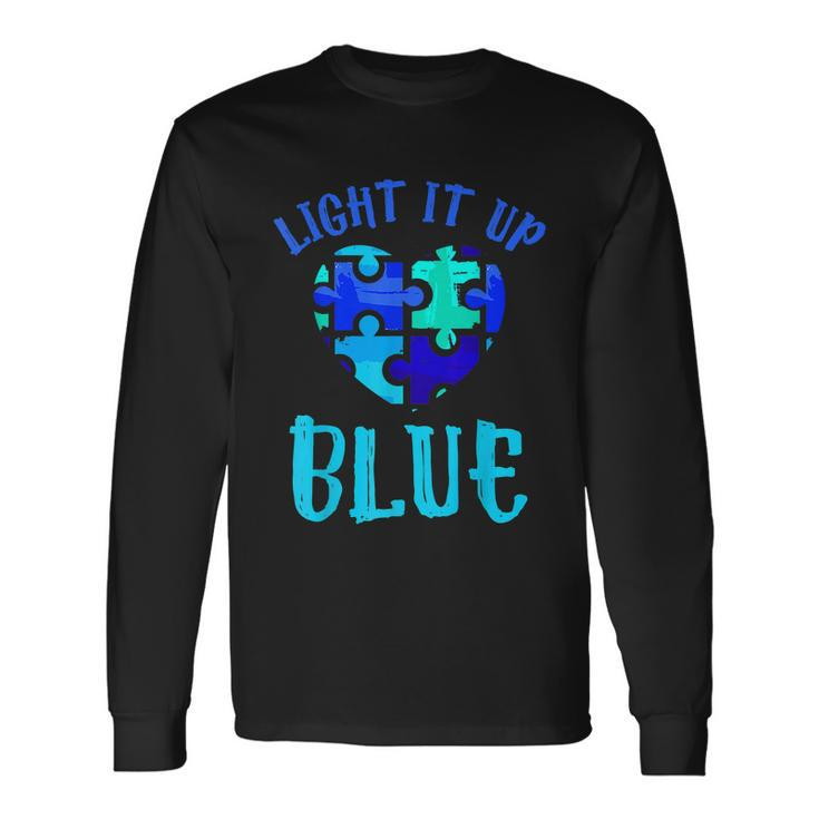 Autism Awareness Shirt Light It Up Blue Autism Awareness Long Sleeve T-Shirt