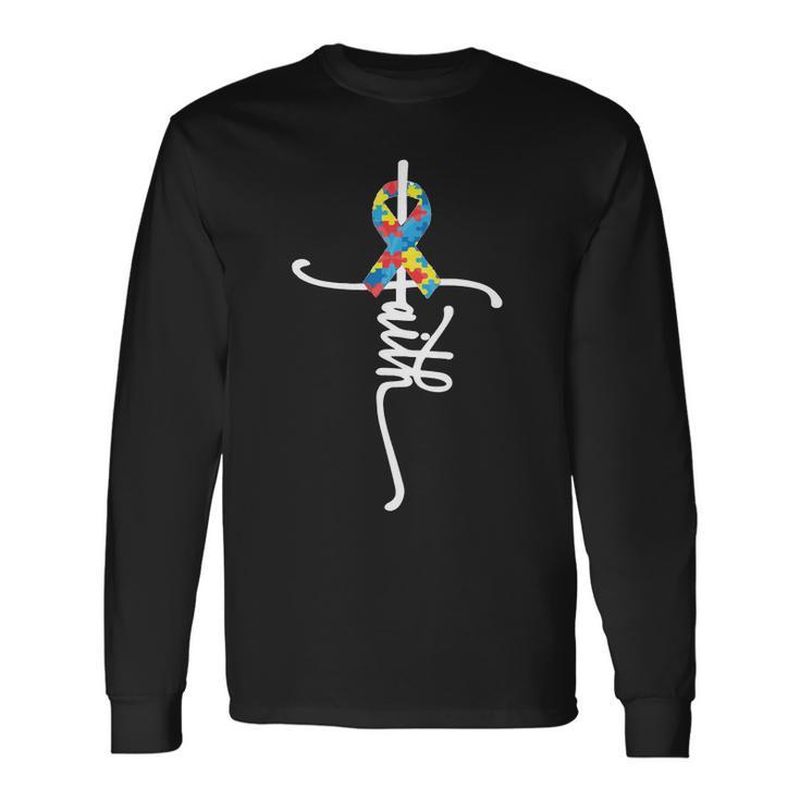 Autism Faith Puzzle Ribbon V2 Long Sleeve T-Shirt