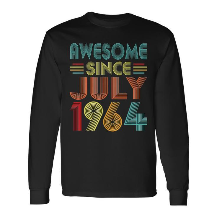 Awesome Since July 1964 Vintage 58 Years Old 58Th Birthday Long Sleeve T-Shirt