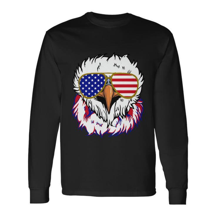 Bald Eagle With Mullet 4Th Of July American Flag Long Sleeve T-Shirt
