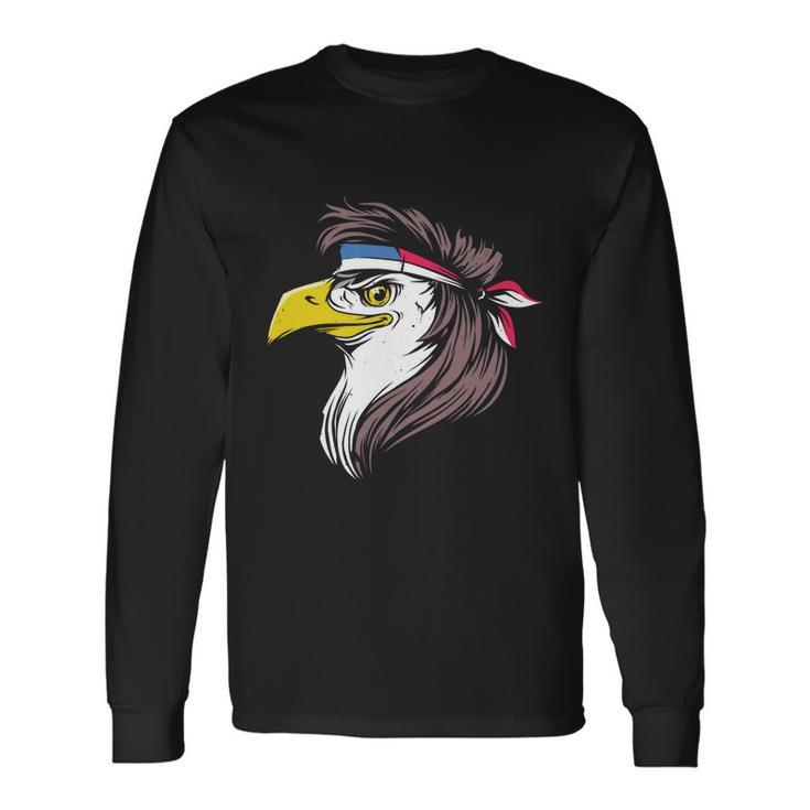 Bald Eagle Mullet With American Flag 4Th Of July Long Sleeve T-Shirt