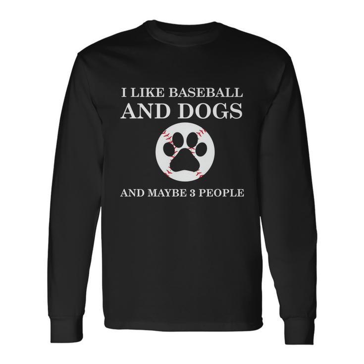 Baseball Lover Dog Lover Baseball Dog Long Sleeve T-Shirt