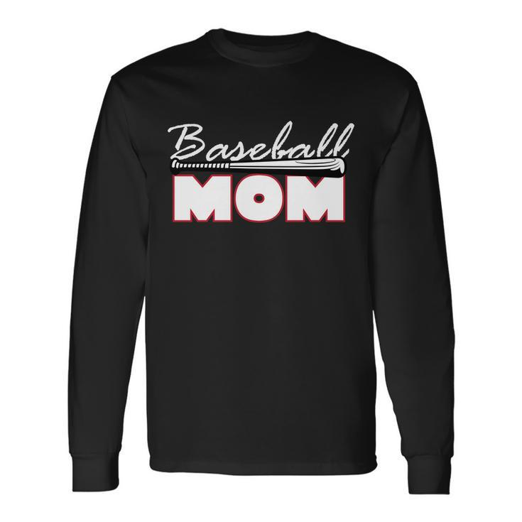 Baseball Mom Bat Logo Long Sleeve T-Shirt