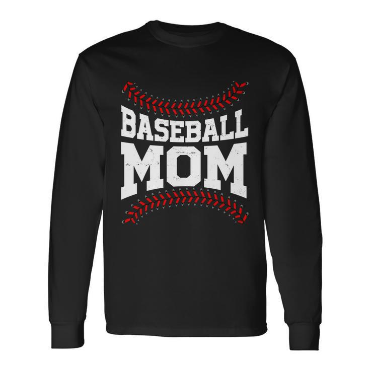 Baseball Mom Sports Fan Tshirt Long Sleeve T-Shirt Gifts ideas