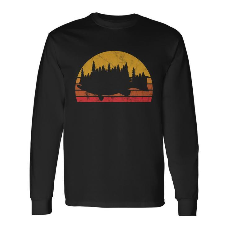 Bass Fishing Forest Sunset Long Sleeve T-Shirt Gifts ideas