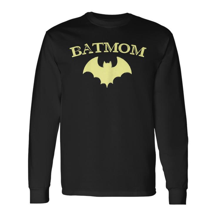 Batmom Super Hero Proud Mom Halloween Costume Men Women Long Sleeve T-Shirt T-shirt Graphic Print