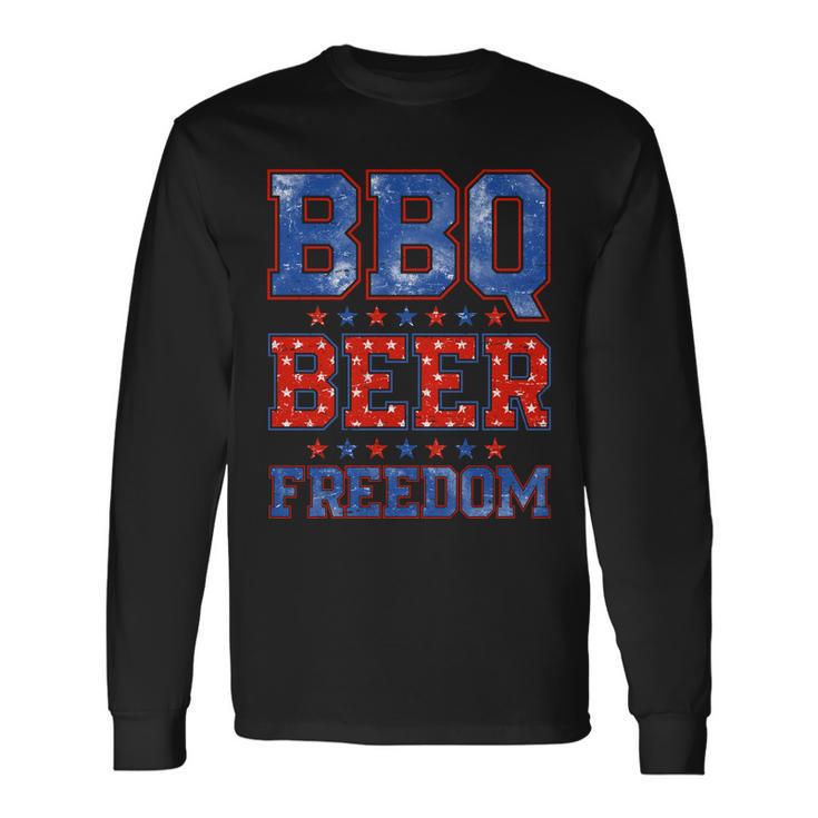 Bbq Beer Freedom V2 Long Sleeve T-Shirt