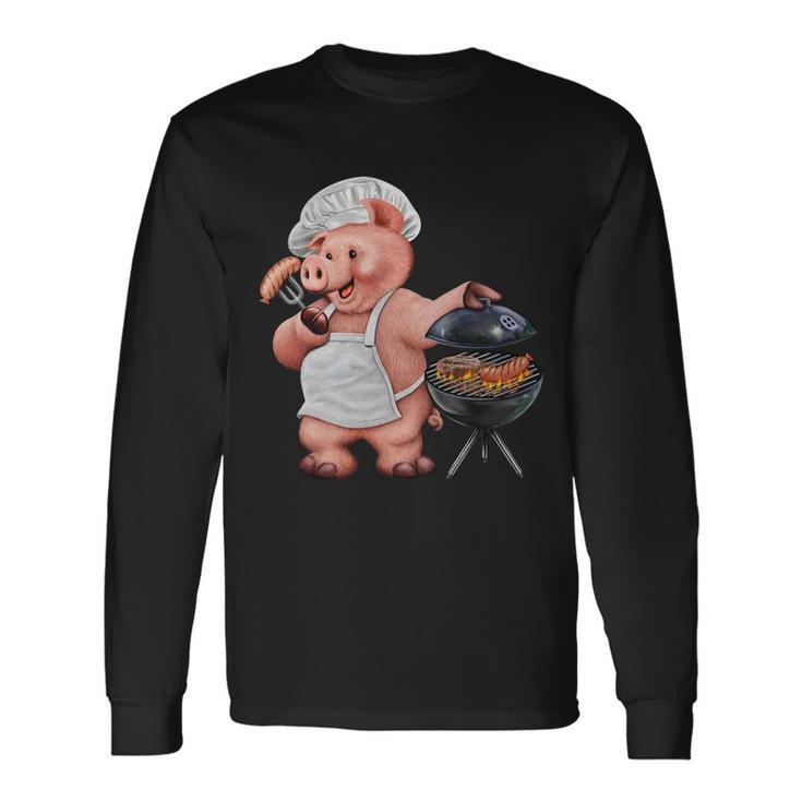 Bbq Pig Grilling Tshirt Long Sleeve T-Shirt