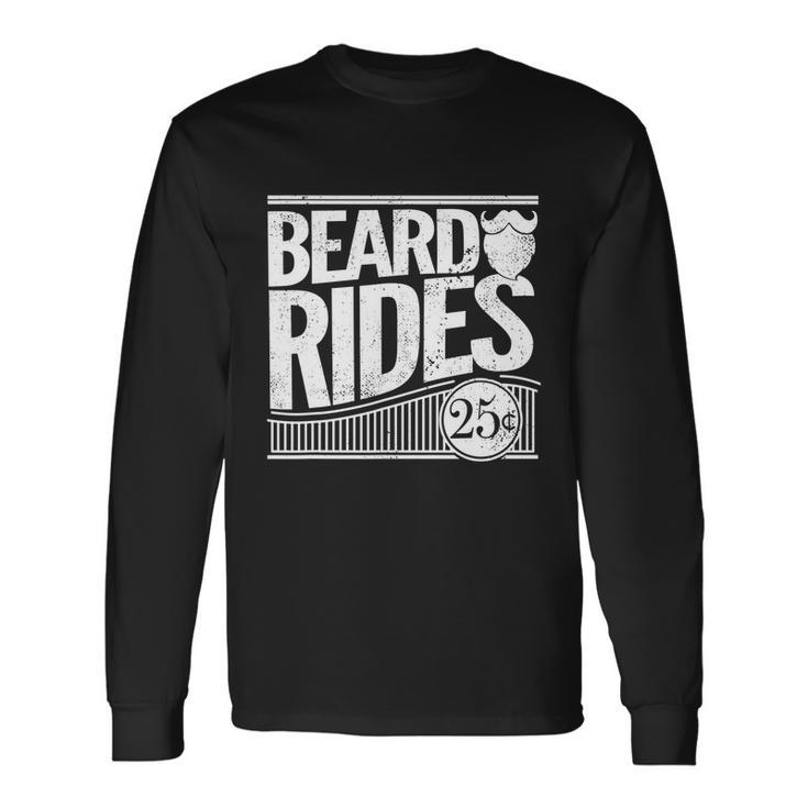 Beard Rides Vintage Distressed Beard Long Sleeve T-Shirt