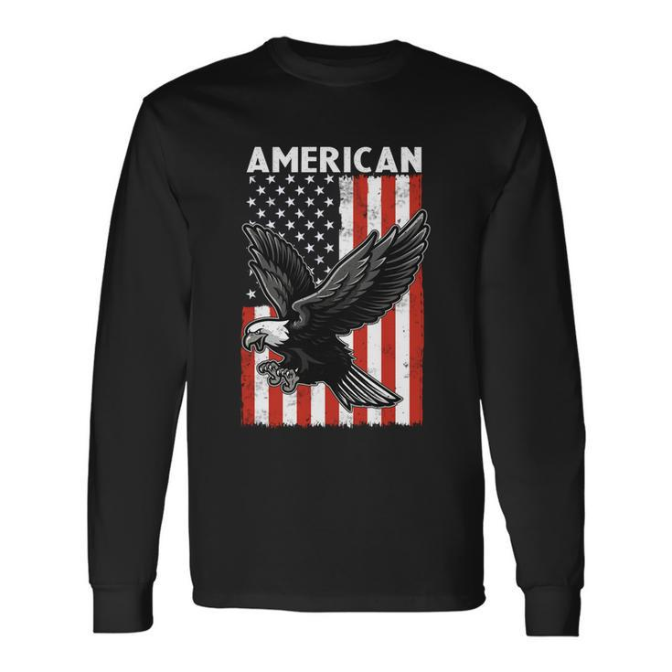 Beautiful Flying American Bald Eagle Mullet 4Th Of July Long Sleeve T-Shirt
