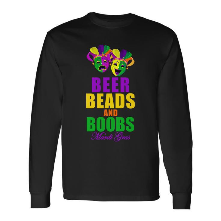 Beer Beads And Boobs Mardi Gras New Orleans T-Shirt Long Sleeve T-Shirt