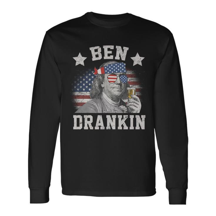 Ben Drankin Party Vintage Usa Long Sleeve T-Shirt