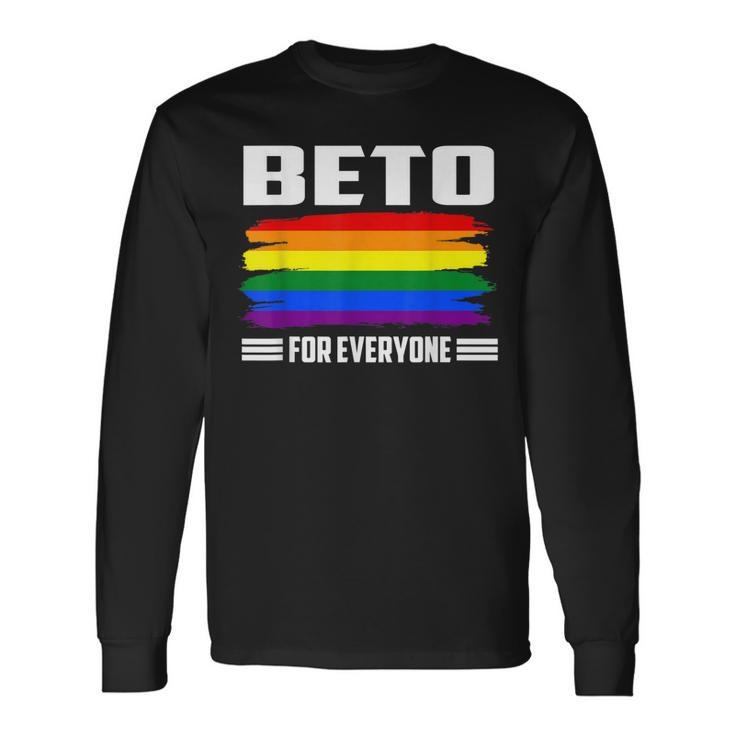 Beto For Everyone Pride Flag Men Women Long Sleeve T-Shirt T-shirt Graphic Print