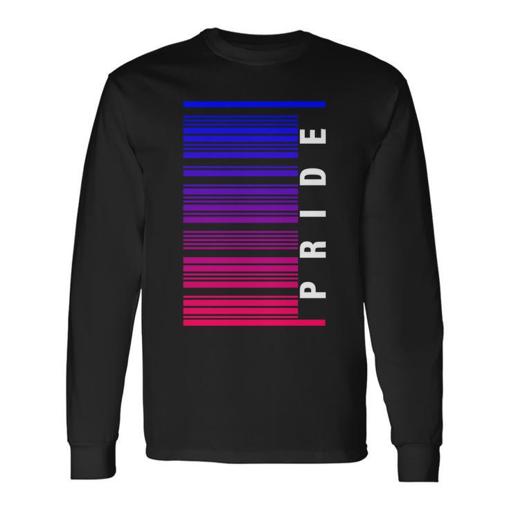 Bi Pride Barcode Bisexual Long Sleeve T-Shirt