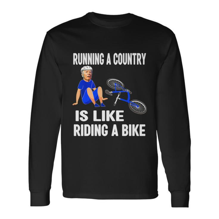 Biden Falls Off Bike Joe Biden Falling Off His Bicycle V3 Long Sleeve T-Shirt Gifts ideas
