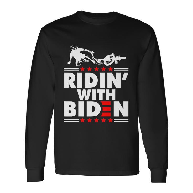 Biden Falls Off Bike Joe Biden Ridin With Biden Long Sleeve T-Shirt