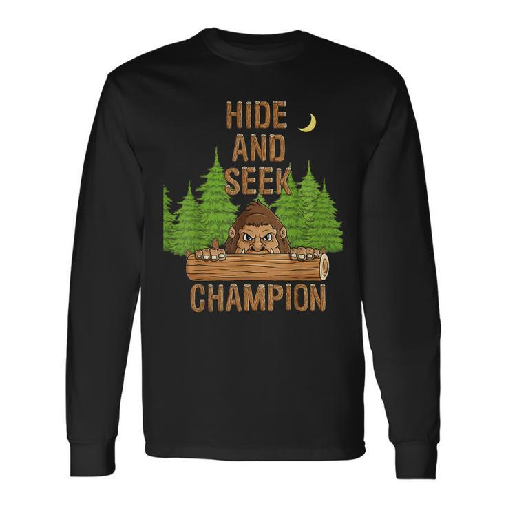 Bigfoot Hide And Seek Champion Sasquatch Forest V2 Long Sleeve T-Shirt