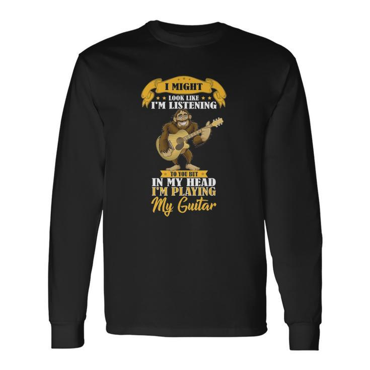 Bigfoot Playing Acoustic Guitar Musical Sasquatch Bigfoot Long Sleeve T-Shirt T-Shirt Gifts ideas