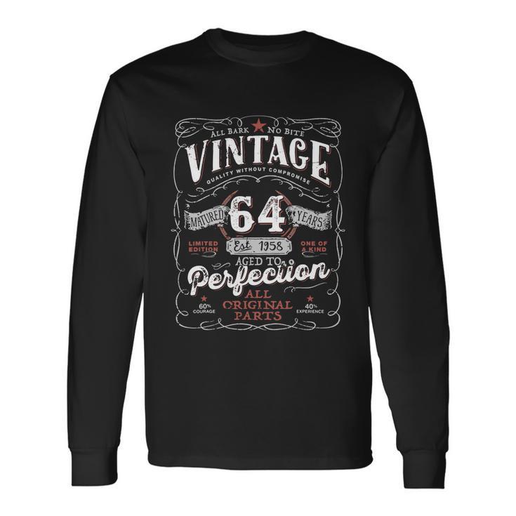 Birthday 1958 Vintage 64 Birthday Long Sleeve T-Shirt