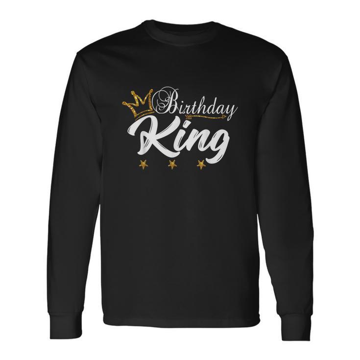 Birthday King Gold Crown Shirt For Boys And Men Tshirt Long Sleeve T-Shirt