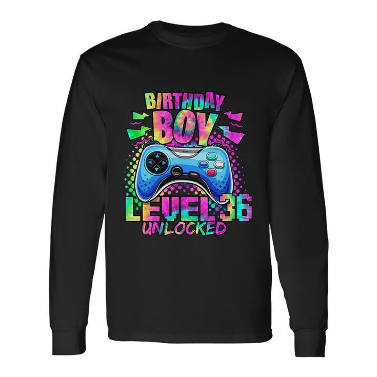 Birthday Video Gamer Level 36 Unlocked 36Th Birthday Long Sleeve T-Shirt