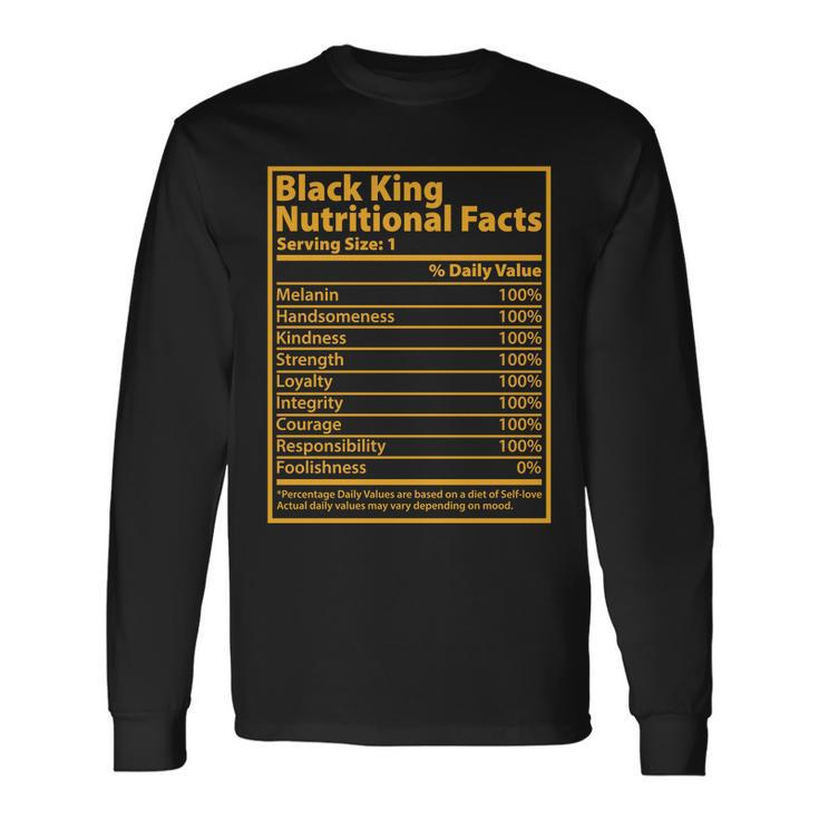 Black King Nutritional Facts V2 Long Sleeve T-Shirt