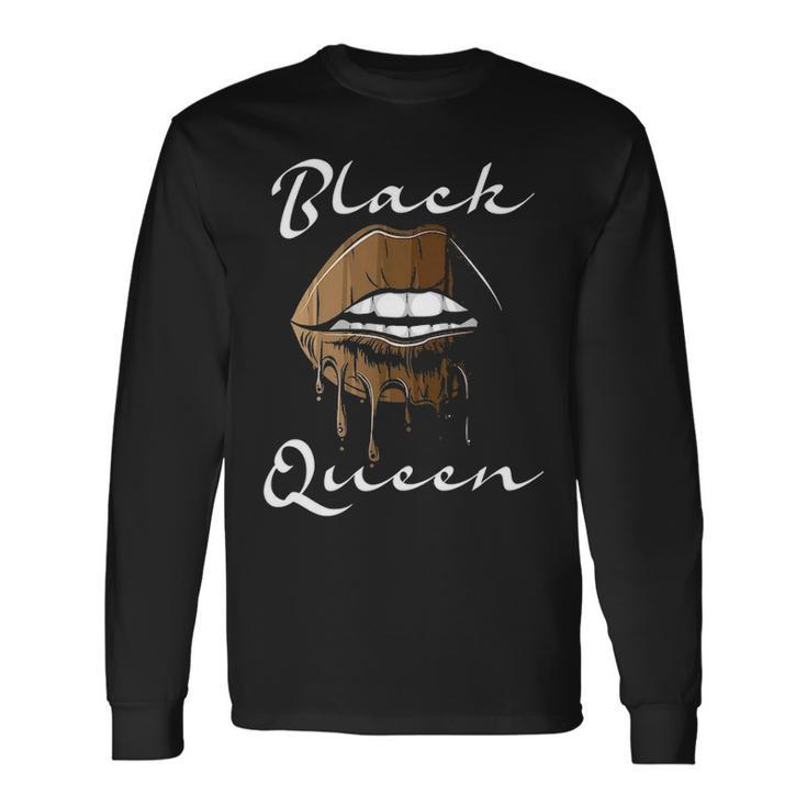 Black Queen Pan African Woman Black History Month Pride Long Sleeve T-Shirt