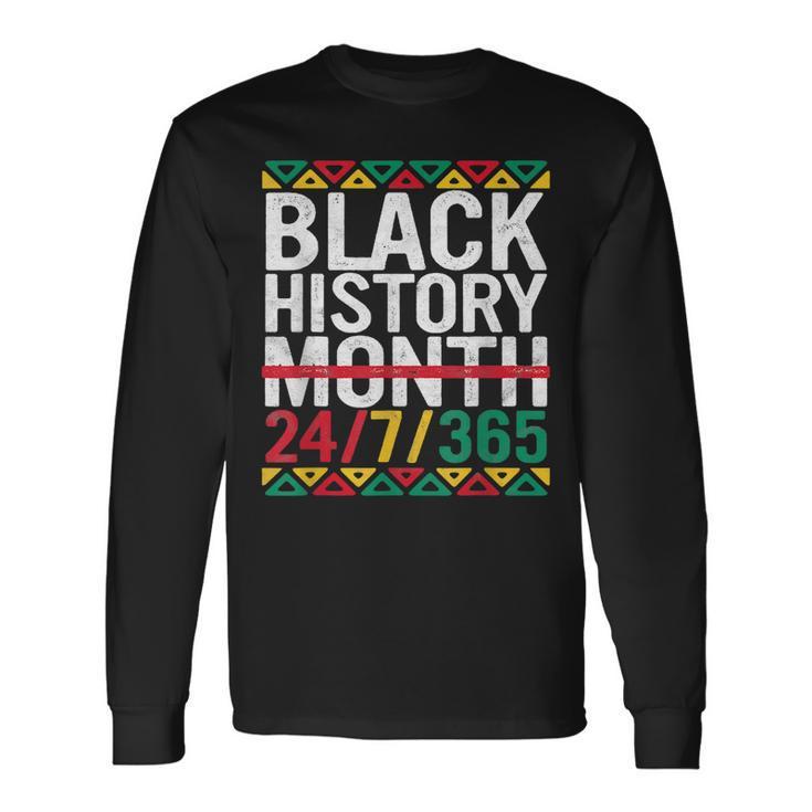 Black History Month 2022 Black History 247365 Melanin Men Women Long Sleeve T-Shirt T-shirt Graphic Print