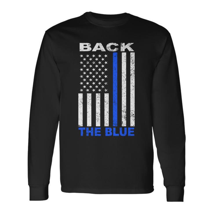 Back The Blue Support Our Police Tshirt Long Sleeve T-Shirt