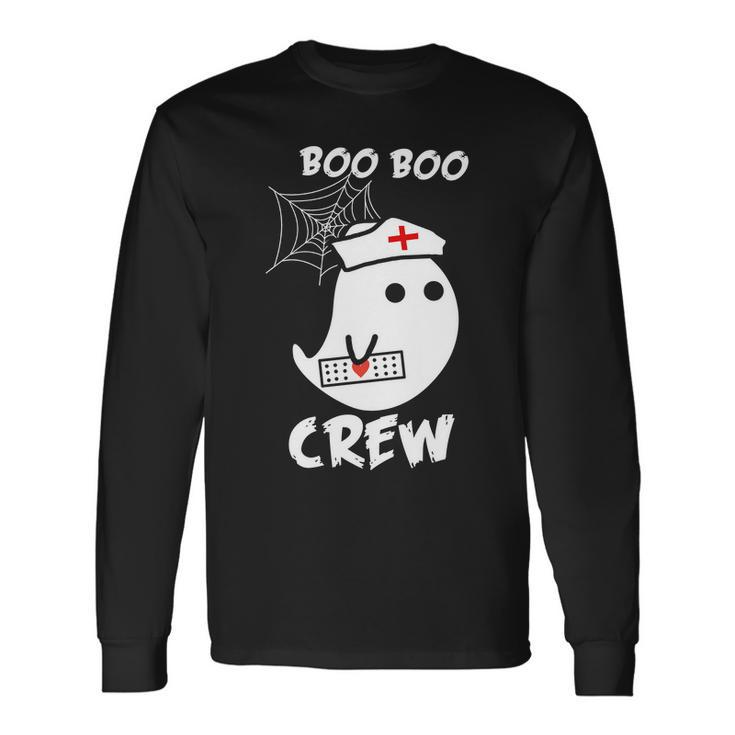 Boo Boo Crew Nurse Ghost Halloween Long Sleeve T-Shirt