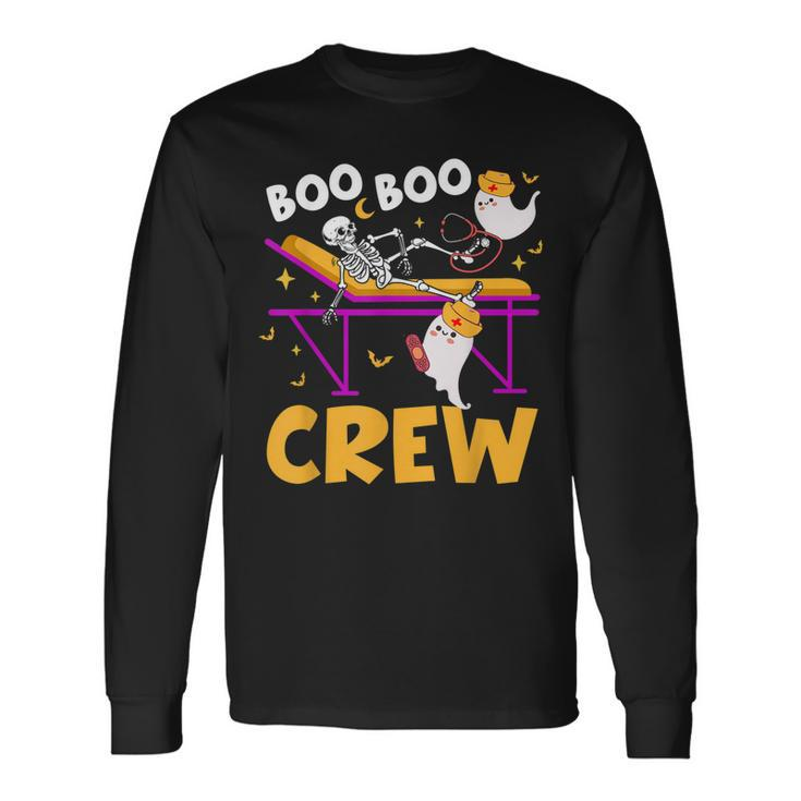 Boo Boo Crew Nurse Ghost Women Halloween Nurse Long Sleeve T-Shirt