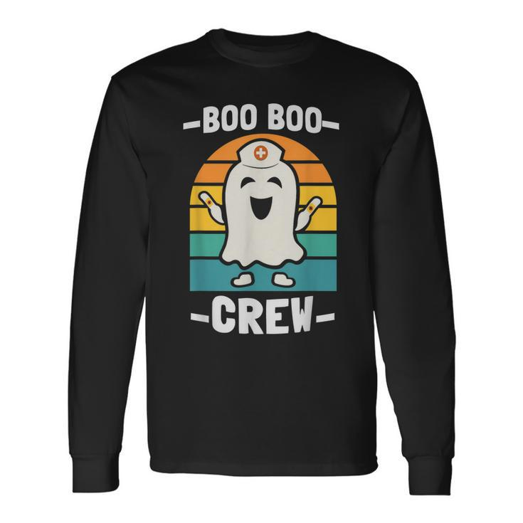 Boo Boo Crew Nurses Rn Ghost Women Nurse Halloween Long Sleeve T-Shirt
