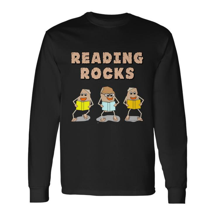 Book Reading Rocks Literacy Long Sleeve T-Shirt
