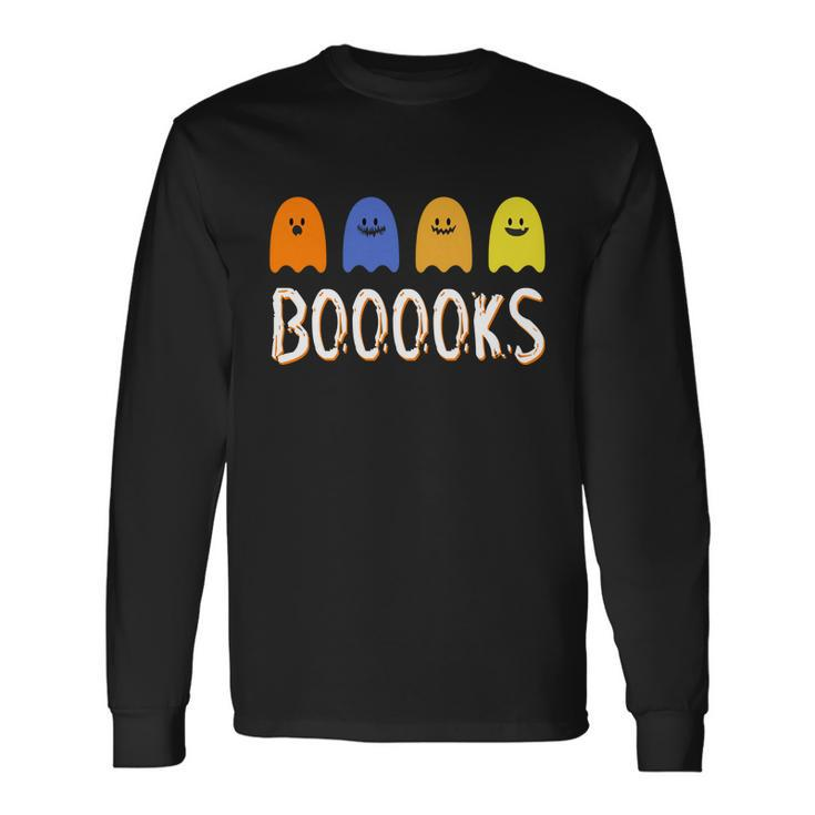 Books Spooky Ghost Halloween V2 Long Sleeve T-Shirt - Thegiftio