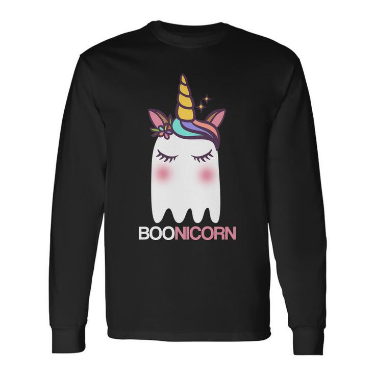 Boonicorn Halloween Unicorn Ghost Long Sleeve T-Shirt