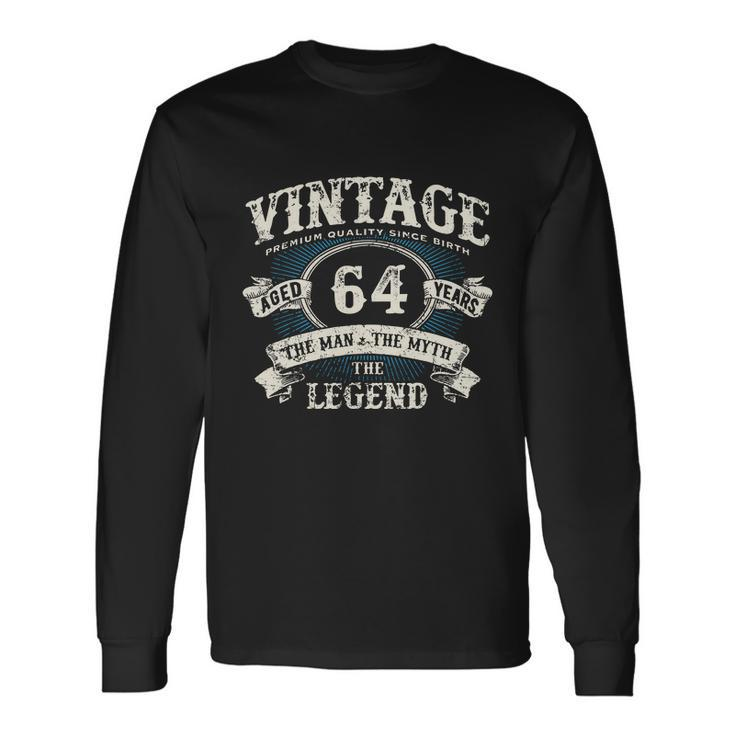 Born In 1958 Vintage Classic Dude 64Th Years Old Birthday Long Sleeve T-Shirt