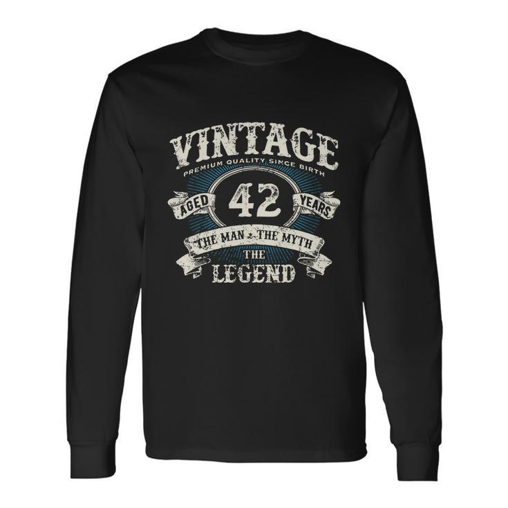 Born In 1980 Vintage Classic Dude 42Nd Years Old Birthday Long Sleeve T-Shirt
