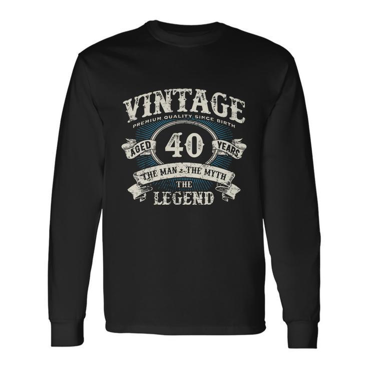 Born In 1982 Vintage Classic Dude 40Th Years Old Birthday Long Sleeve T-Shirt