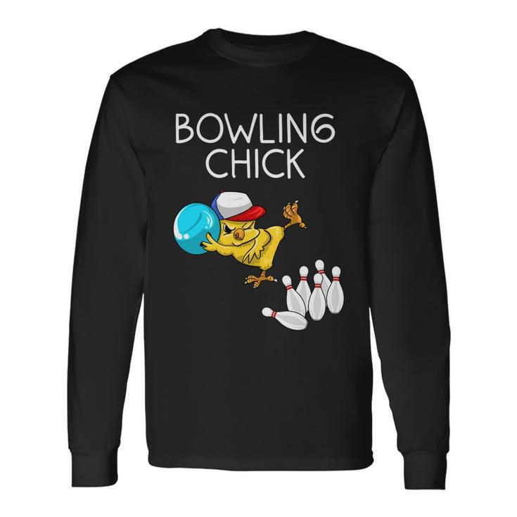 Bowling Cute Bowling Chick Sports Athlete Long Sleeve T-Shirt