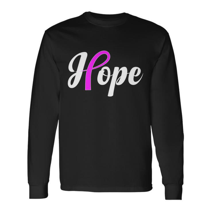 Breast Cancer Hope Ribbon Tribute Logo Long Sleeve T-Shirt
