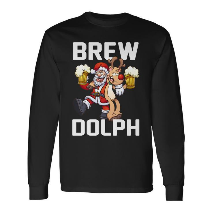 Brew Dolph Red Nose Reindeer Long Sleeve T-Shirt