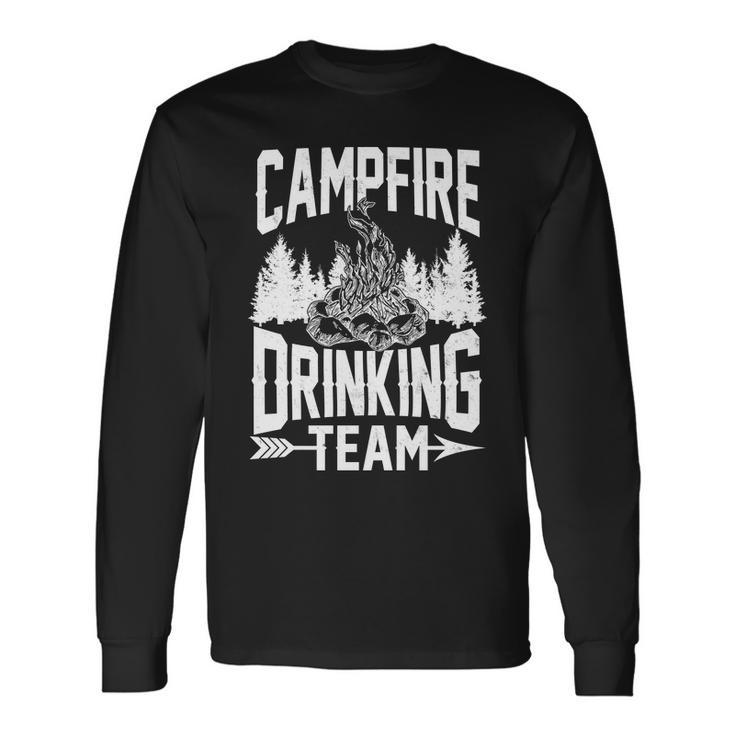 Campfire Drinking Team Tshirt Long Sleeve T-Shirt