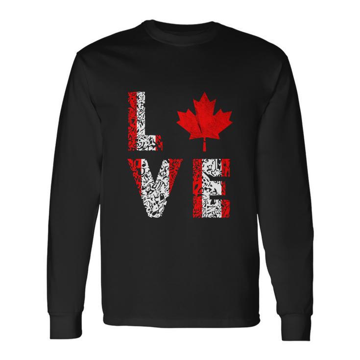 Canada Love Canadian Maple Leaf Long Sleeve T-Shirt