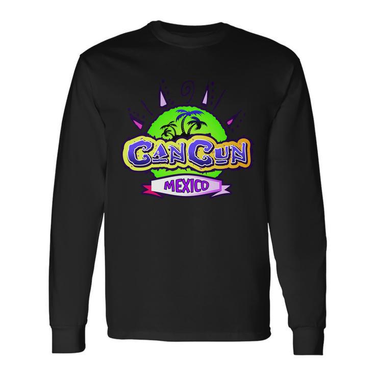 Cancun Tropical Logo Long Sleeve T-Shirt