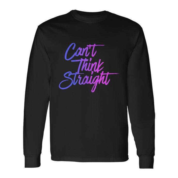 Cant Think Straight Bisexual Bi Pride Flag Long Sleeve T-Shirt