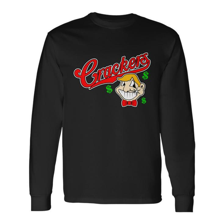 Caucasians Crackers Baseball Money Logo Long Sleeve T-Shirt