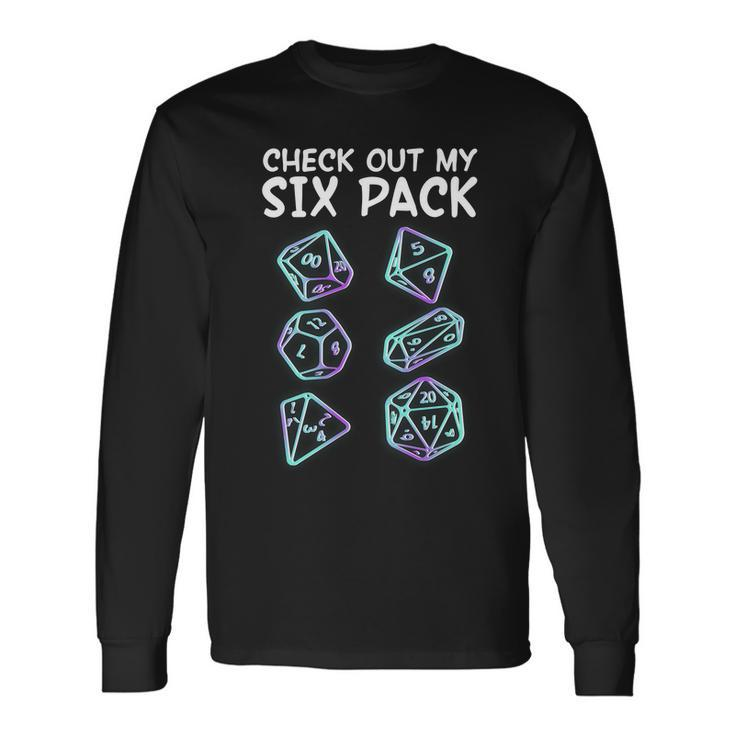 Check Out My Six Pack Dnd Dice Dungeons And Dragons Tshirt Long Sleeve T-Shirt