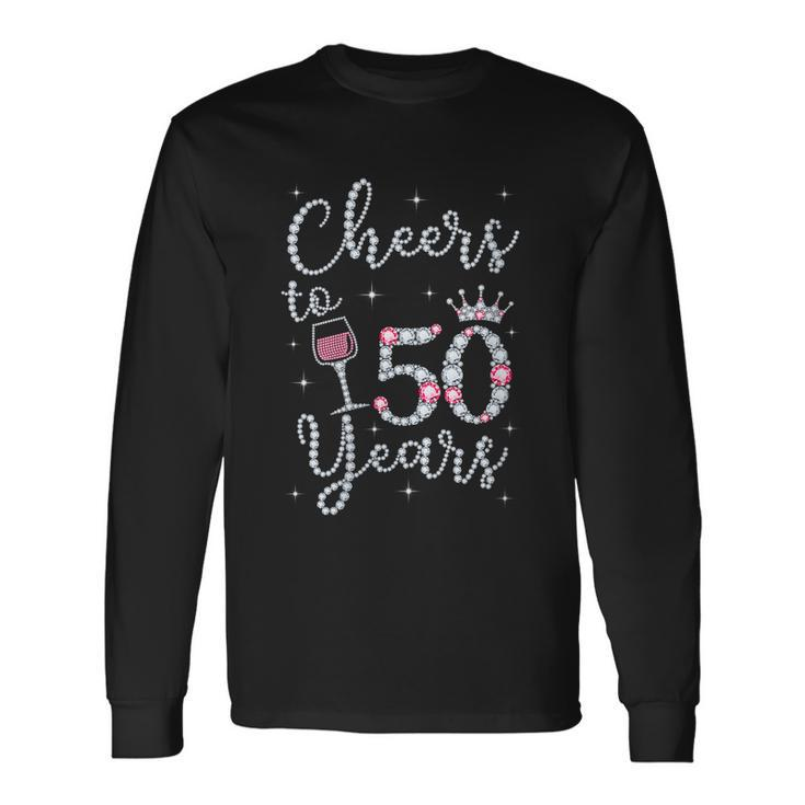 Women Cheers To 50 Years 1969 50Th Birthday Long Sleeve T-Shirt