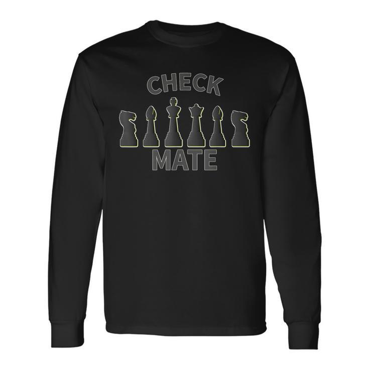 Chess Pieces King Queen Bishop Rook Pawn Checkmate Long Sleeve T-Shirt Gifts ideas