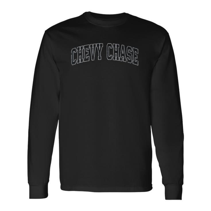 Chevy Chase Maryland Md Vintage Sports Navy Long Sleeve T-Shirt T-Shirt